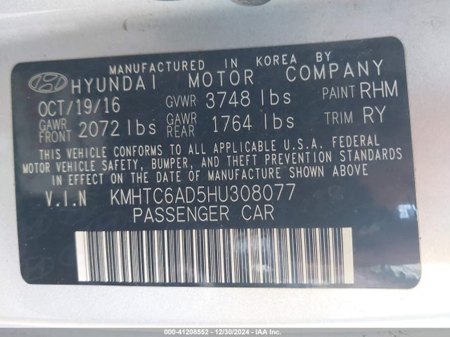 Hyundai Veloster 2017 KMHTC6AD5HU308077 Image 9