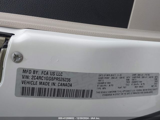 2C4RC1GG6PR526236 Chrysler Pacifica Limited