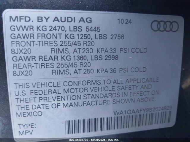 WA1GAAFY9S2024829 Audi Q5 Premium 45