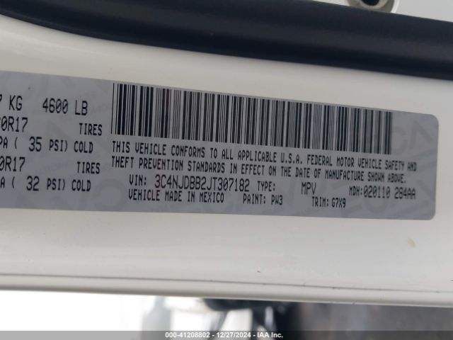 3C4NJDBB2JT307182 Jeep Compass Latitude