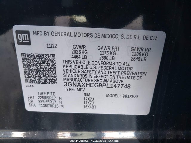 Chevrolet EQUINOX LS 2023 3GNAXHEG9PL147748 Image 9