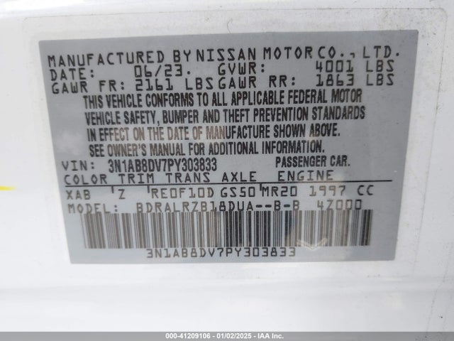 Nissan SENTRA SR 2023 3N1AB8DV7PY303833 Image 9