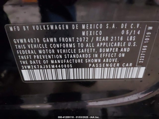 3VW2K7AJ9EM440805 Volkswagen JETTA S