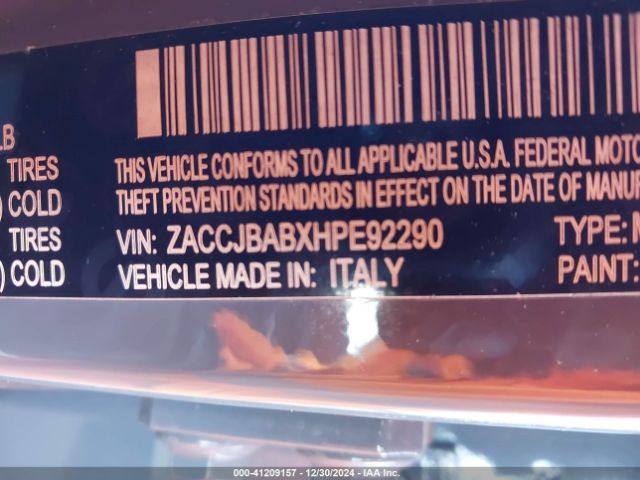 ZACCJBABXHPE92290 Jeep Renegade Sport