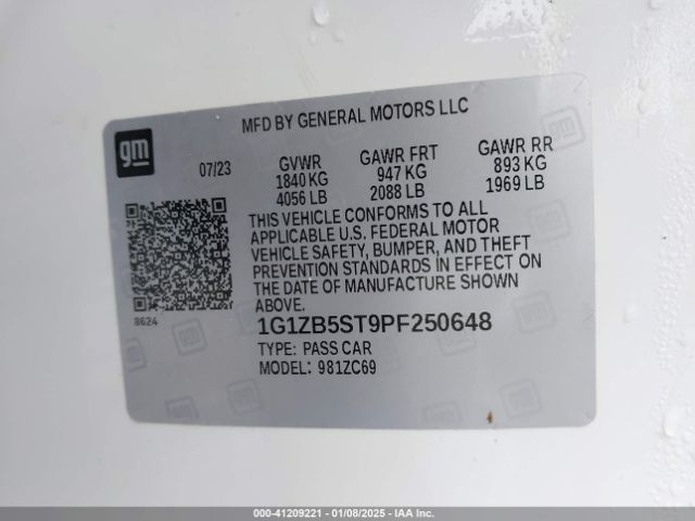 1G1ZB5ST9PF250648 Chevrolet Malibu Fwd Ls