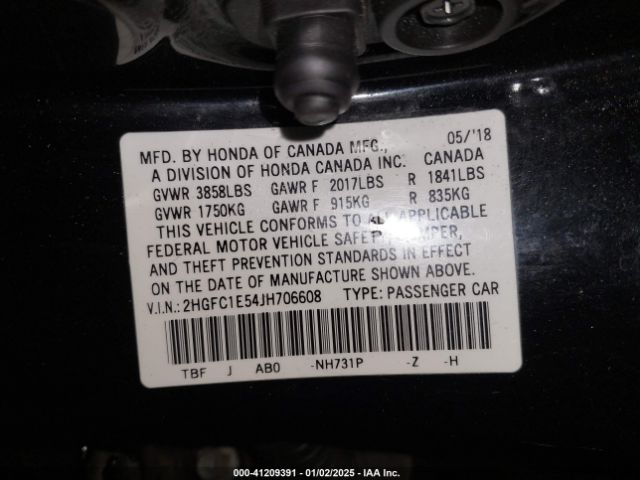 2018 HONDA CIVIC 2HGFC1E54JH706608 Photo 8