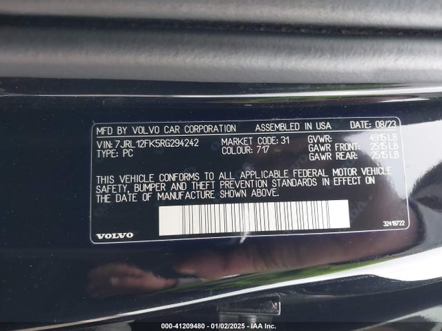 Volvo S60 Core 2024 7JRL12FK5RG294242 Image 9