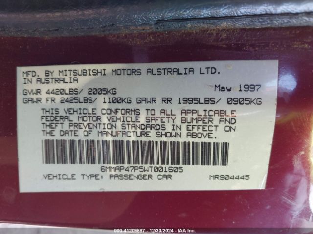 1998 MITSUBISHI DIAMANTE 6MMAP47P5WT001605 Photo 8