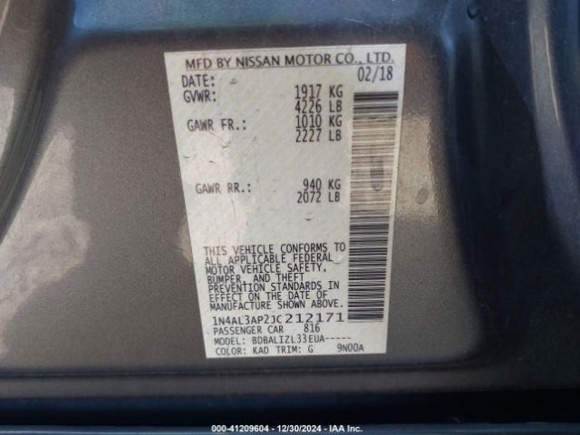 1N4AL3AP2JC212171 Nissan Altima 2.5/s/sv/sl/sr