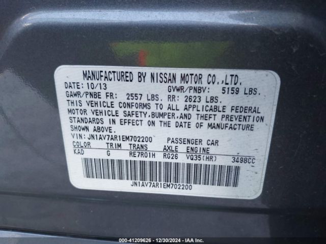 JN1AV7AR1EM702200 Infiniti Q50 Hybrid Premium/sport