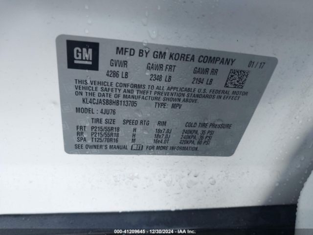 KL4CJASB8HB113705 Buick Encore Preferred