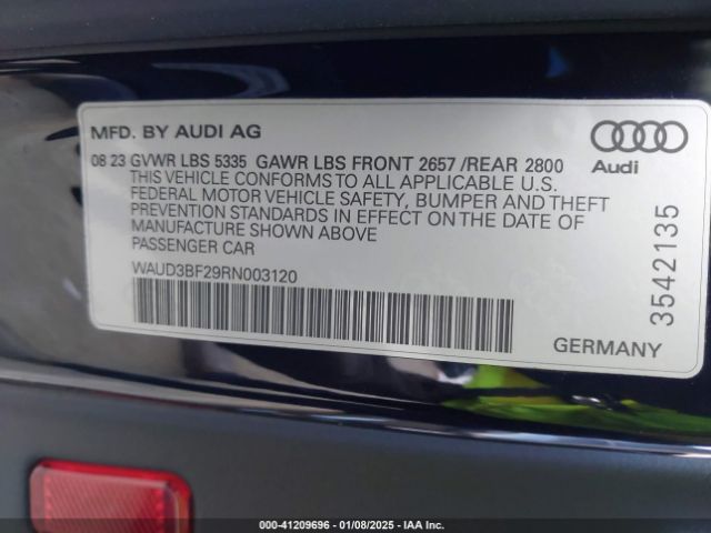 WAUD3BF29RN003120 Audi A6 PREMIUM