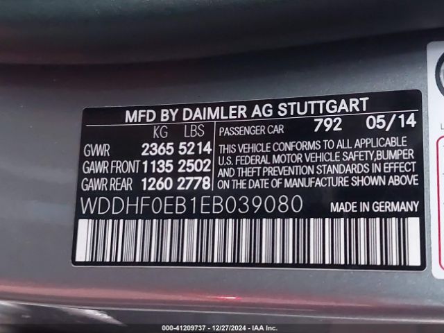 WDDHF0EB1EB039080 Mercedes-Benz E 250 Bluetec