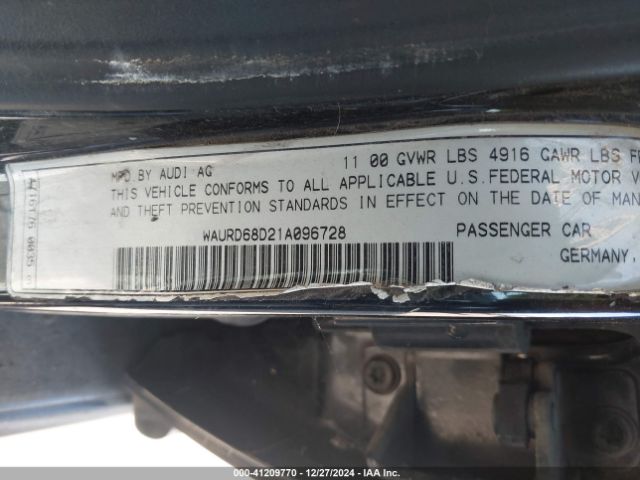 2001 AUDI S4 WAURD68D21A096728 Photo 8