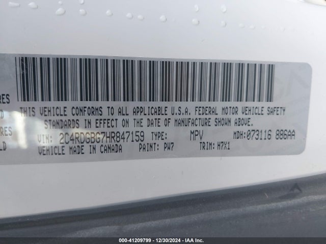 Dodge Grand Caravan Se 2017 2C4RDGBG7HR847159 Image 9