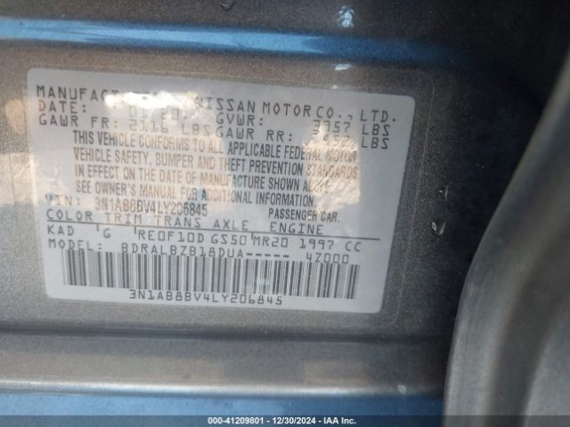 3N1AB8BV4LY206845 Nissan SENTRA S