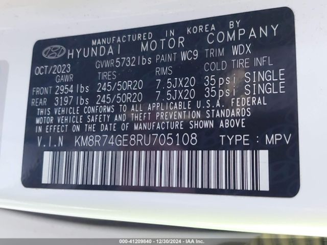 KM8R74GE8RU705108 Hyundai Palisade Calligraphy