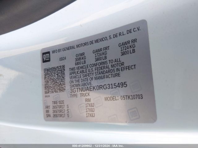3GTNUAEK0RG315495 GMC Sierra 1500 4wd  Standard Box Pro