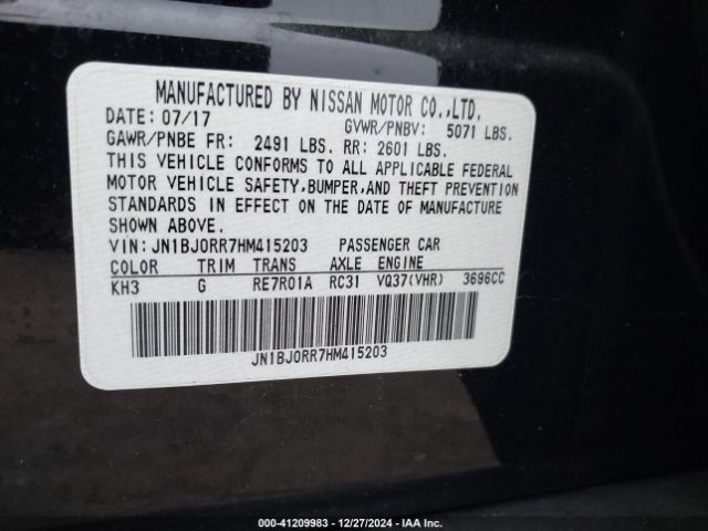 JN1BJ0RR7HM415203 Infiniti QX50