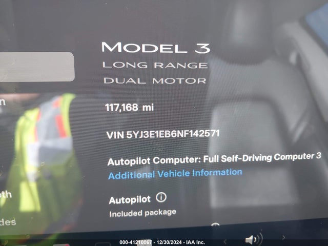 2022 TESLA MODEL 3 5YJ3E1EB6NF142571 Photo 6