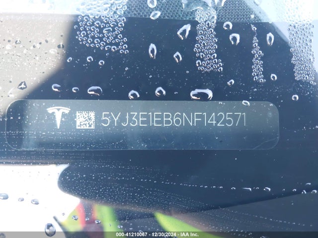 2022 TESLA MODEL 3 5YJ3E1EB6NF142571 Photo 8