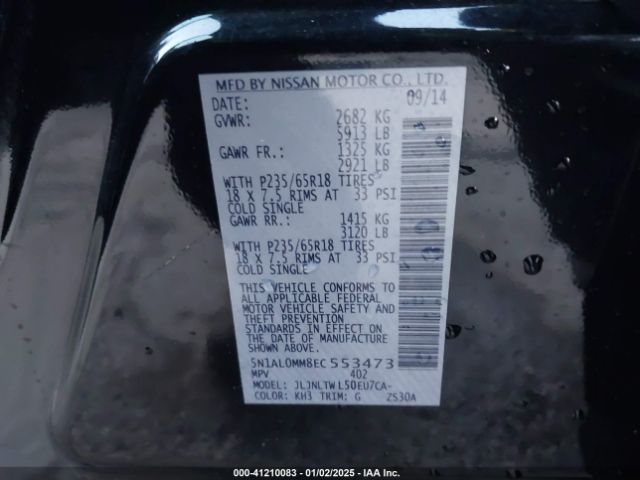5N1AL0MM8EC553473 Infiniti QX60