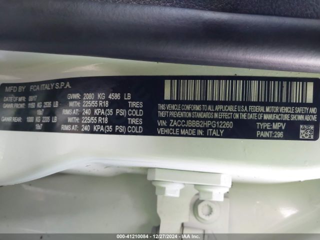 ZACCJBBB2HPG12260 Jeep Renegade Altitude 4x4