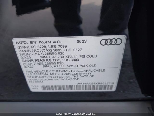 WA14AAGEXRB022718 Audi Q8 E-tron Premium Quattro