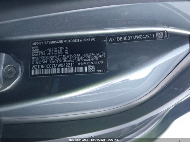 WZ1DB0C07MW042211 Toyota Gr Supra 3.0 Premium