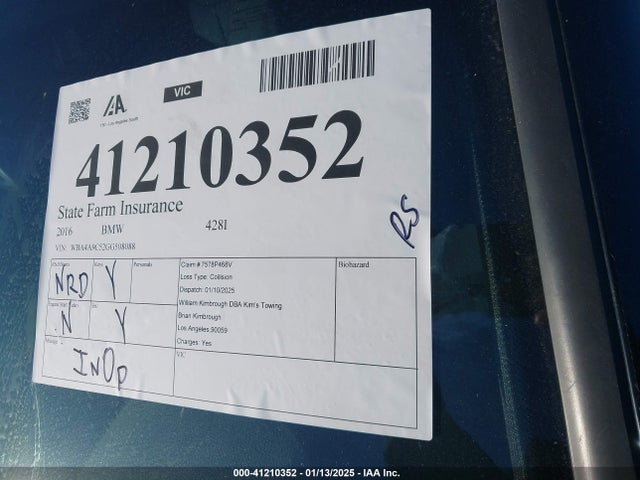 WBA4A9C52GG508088 BMW 2016