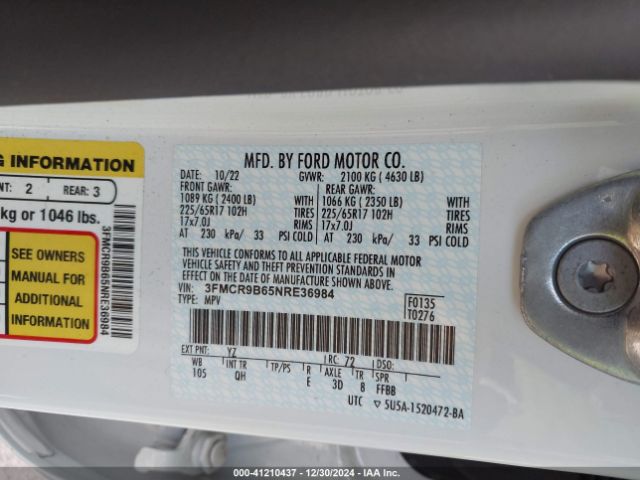 3FMCR9B65NRE36984 Ford Bronco Sport Big Bend