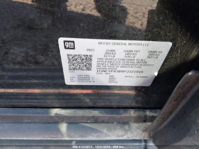 1GNEVFKW9PJ321915 Chevrolet Traverse Awd Ls