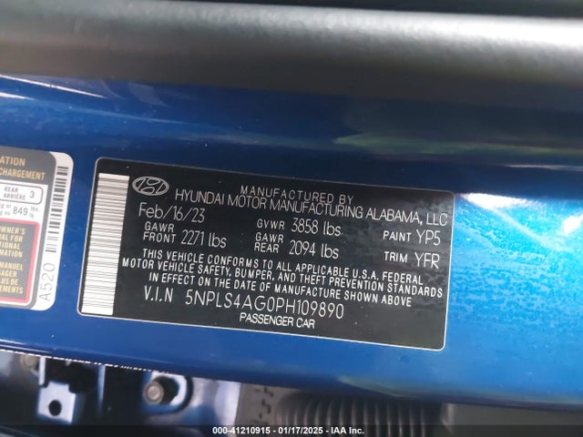 Hyundai ELANTRA SEL 2023 5NPLS4AG0PH109890 Image 9