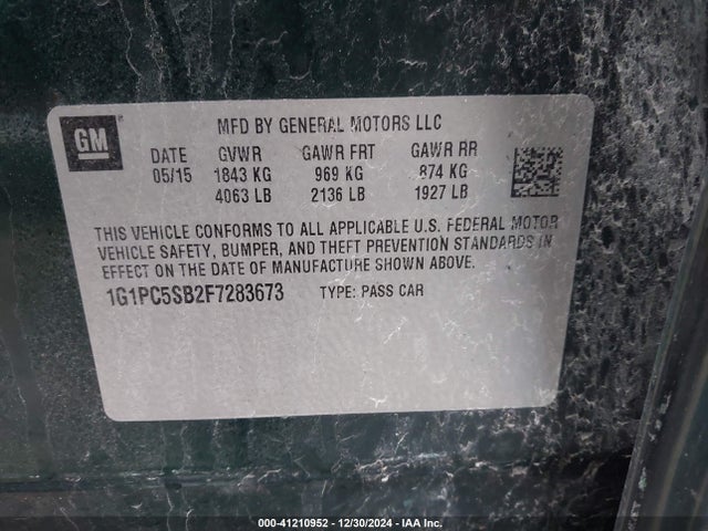 Chevrolet Cruze 1lt Auto 2015 1G1PC5SB2F7283673 Image 9