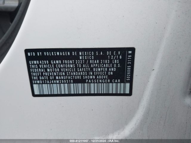 3VWD17AJ4HM299318 Volkswagen Jetta 1.8t Sport