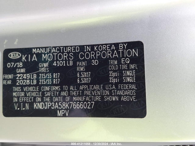 KIA SOUL + 2019 KNDJP3A58K7666027 Image 9