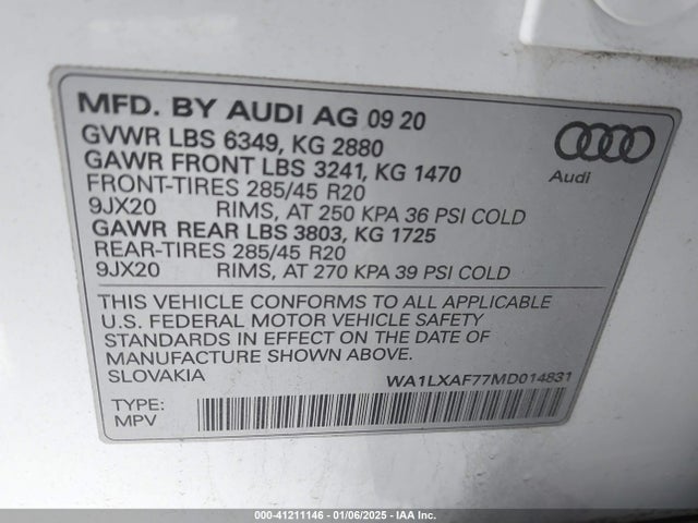 2021 AUDI Q7 WA1LXAF77MD014831 Photo 8