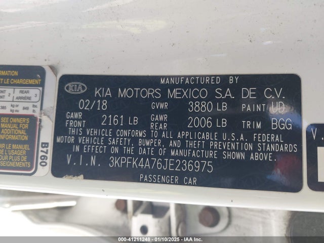 KIA FORTE LX 2018 3KPFK4A76JE236975 Image 9