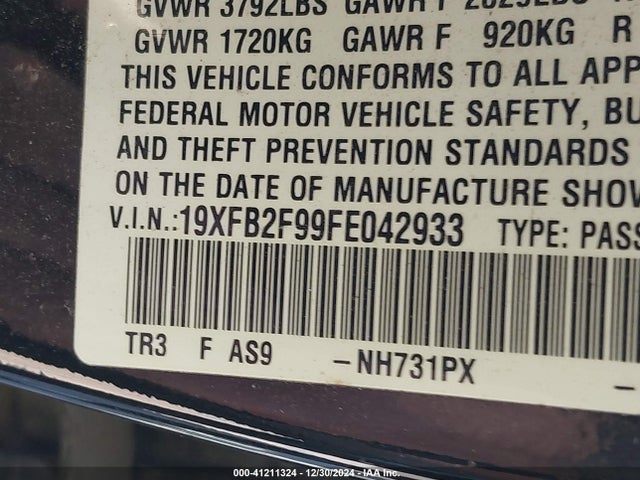 Honda Civic Ex-l 2015 19XFB2F99FE042933 Image 9