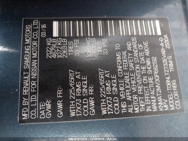 Nissan Rogue S/sl/sv 2016 KNMAT2MV3GP682192 Image 9