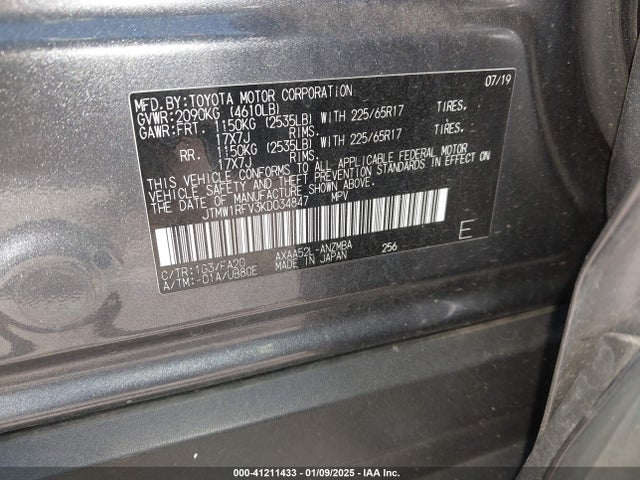 Toyota Rav4 Xle 2019 JTMW1RFV3KD034847 Image 9
