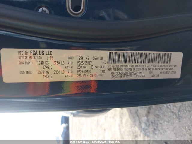 Dodge Journey Sxt 2015 3C4PDDBG8FT620207 Image 9