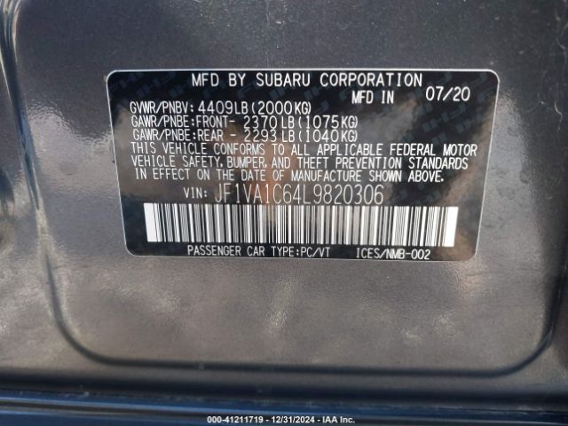 2020 SUBARU WRX JF1VA1C64L9820306 Photo 8