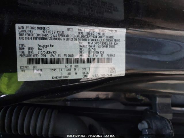 1FADP3F25EL151824 Ford FOCUS SE