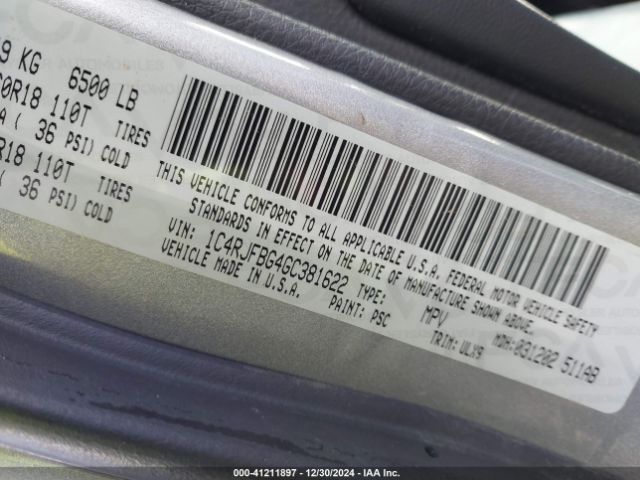 1C4RJFBG4GC381622 Jeep Grand Cherokee Limited