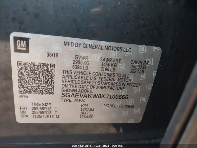 5GAEVAKW8KJ100666 Buick Enclave Awd Essence