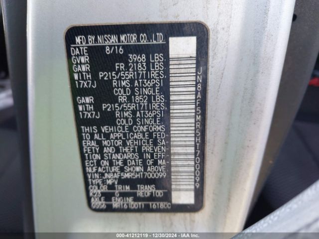 JN8AF5MR5HT700099 Nissan JUKE S