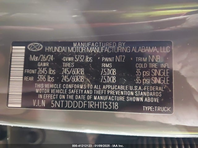 Hyundai Santa Cruz Xrt 2024 5NTJDDDF1RH115318 Image 9