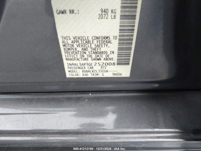 1N4AL3AP3GC252008 Nissan Altima 2.5/s/sv/sl/sr