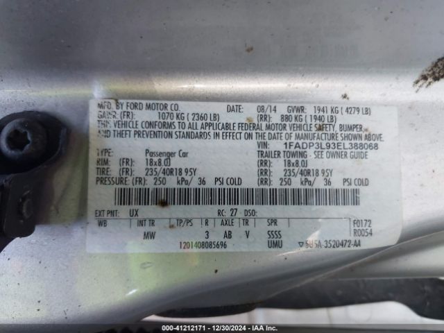 1FADP3L93EL388068 Ford FOCUS ST